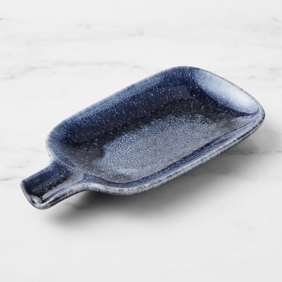 Cyprus Reactive Glaze Spoon Rest, Blue