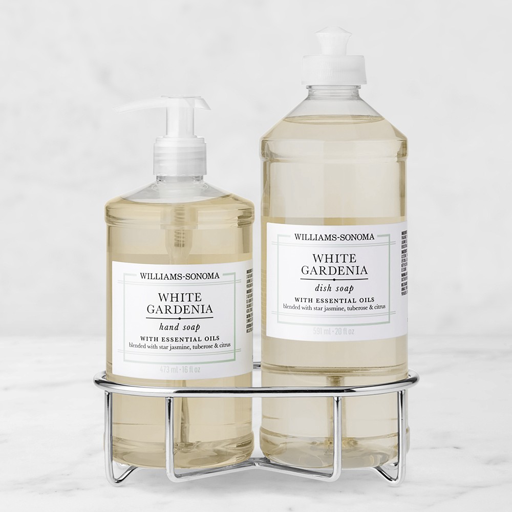 Williams Sonoma White Gardenia Hand Soap & Dish Soap 3-Piece Kitchen Set - Stainless-Steel