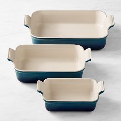 Le Creuset Heritage Rectangular Dishes, Set of 3, Agave