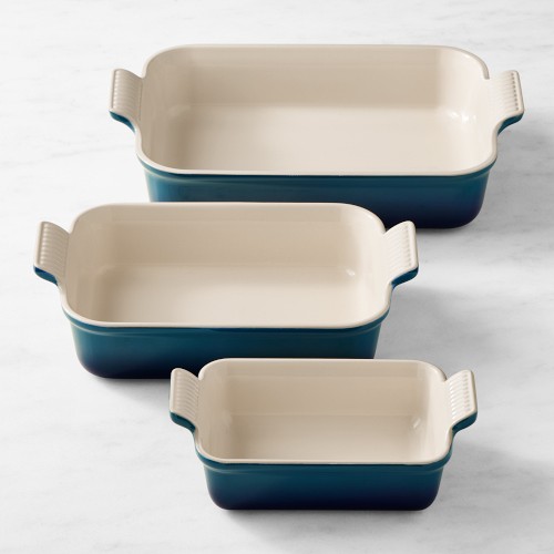 Le Creuset Heritage Rectangular Dishes, Set of 3, Agave