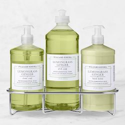Williams Sonoma Lemongrass Ginger Hand Soap & Lotion 4-Piece Set, Classic, Stainless-Steel