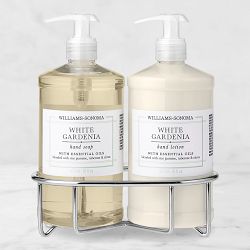 Williams Sonoma White Gardenia Hand Soap & Lotion 3-Piece Kitchen Set, Classic, Stainless-Steel