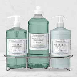 WS Fleur De Sel Hand Soap & Lotion 4-Piece Kitchen Essentials Set, Classic, Stainless-Steel