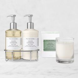 Williams Sonoma White Gardenia Hand Soap & Lotion 4-Piece Set, Deluxe, Stainless-Steel