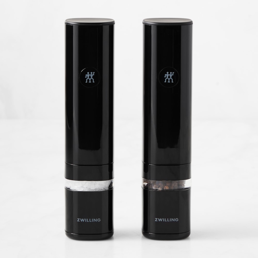 Zwilling Enfinigy Rechargable Electric Salt & Pepper Mills, 8" - Set of 2, Black