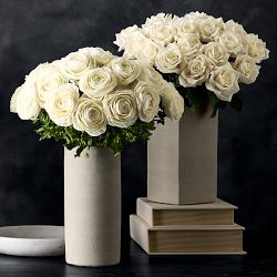 Jeff Leatham x Williams Sonoma Square White Ceramic Vase