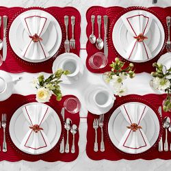 Red Border Table Runner