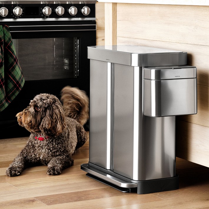 simplehuman Dual Compartment Step Trash Can with Liner Pocket