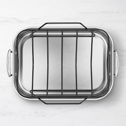 Le Creuset Signature Stainless-Steel Roasting Pan with Nonstick Rack, Large