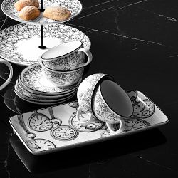 Rory Dobner x Williams Sonoma Ink House Cups and Saucers, Set of 2