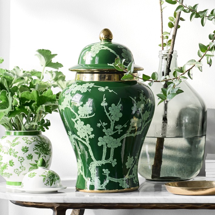 Green Ginger Jar, Cherry Blossom | Williams Sonoma