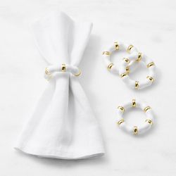 Closionne Bangle Napkin Rings, Set of 4, White