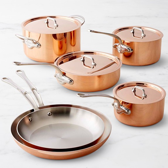 Mauviel Tri-Ply M'3S Copper 10-Piece Cookware Set with Stainless-Steel Handles