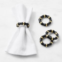 Closionne Bangle Napkin Rings, Set of 4, Black