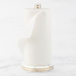 Arabescato Marble with Brass Inlay Paper Towel Holder