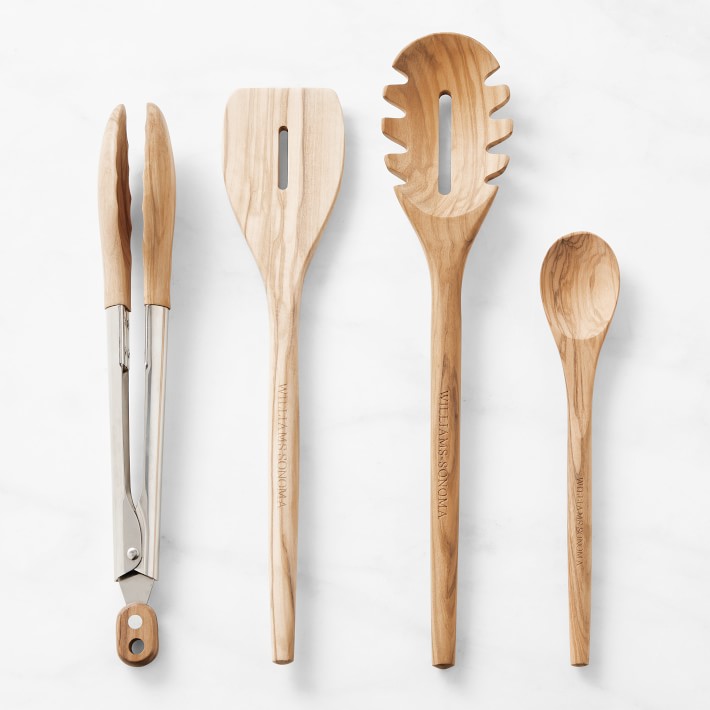 Williams Sonoma Olivewood Pasta Night Utensils, Set of 4