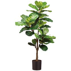 Faux Fiddle Leaf Plant in Plastic Pot, 56'"