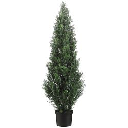 Faux Cedar Topiary in Plastic Pot, 48"