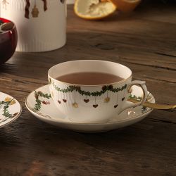 Royal Copenhagen Star Fluted Teacup &amp; Saucer