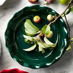 Emile Henry French Ceramic Artisan Ruffled Pie Dish