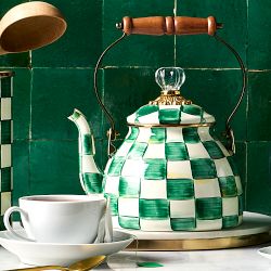 MacKenzie-Childs Emerald Check Tea Kettle