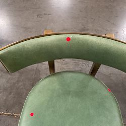 OPEN BOX: Emma Counter Stool, Milano Distressed Leather, Green, Antique Brass