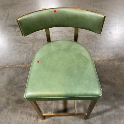 OPEN BOX: Emma Counter Stool, Milano Distressed Leather, Green, Antique Brass