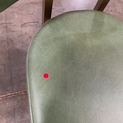 OPEN BOX: Emma Counter Stool, Milano Distressed Leather, Green, Antique Brass