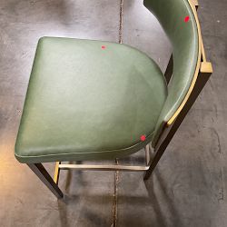 OPEN BOX: Emma Counter Stool, Milano Distressed Leather, Green, Antique Brass