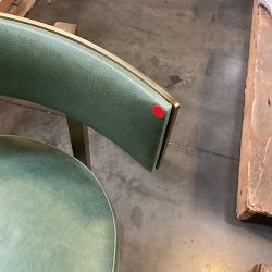 OPEN BOX: Emma Counter Stool, Milano Distressed Leather, Green, Antique Brass