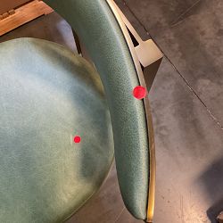 OPEN BOX: Emma Counter Stool, Milano Distressed Leather, Green, Antique Brass