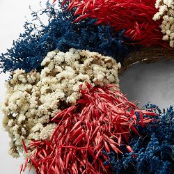 4th of July Patriotic Pinwheel Live Wreath, 20"