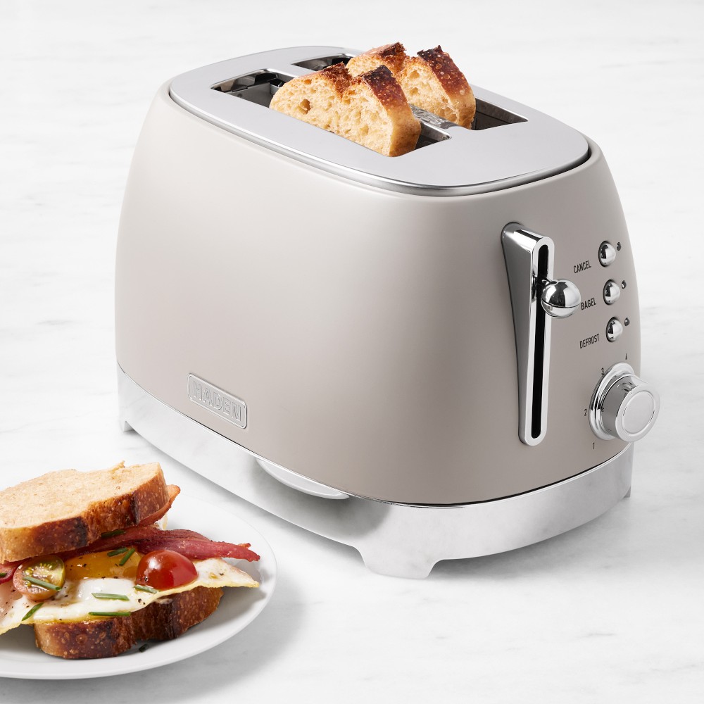 Haden Bristol 2-Slice Toaster - Matte Putty & Chrome