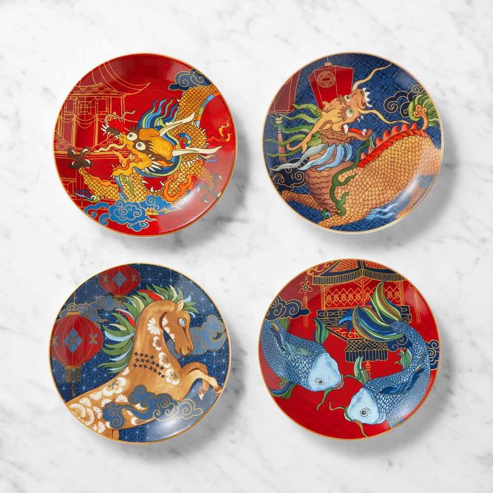 Lunar New Year Appetizer Plates, Set of 4
