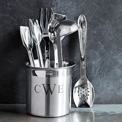 All-Clad Cook &amp; Serve Stainless-Steel Utensils with Utensil Holder, Set of 6