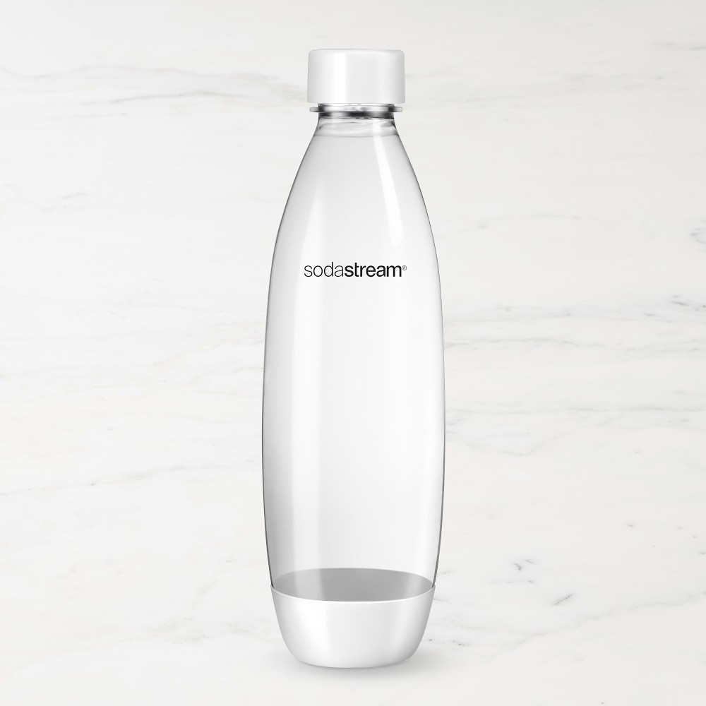 SodaStream 1L Slim Dishwasher Safe Bottles, 2-Pack - White