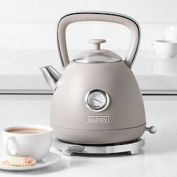 Haden Bristol Electric Kettle, Matte Putty & Chrome, 1.7-L