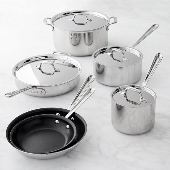All-Clad D3® Tri-Ply Stainless-Steel Pro Nonstick 10-Piece Cookware Set