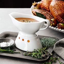 Pillivuyt Porcelain Gravy Boat with Warming Base