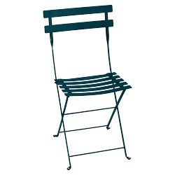 Fermob Outdoor Bistro Side Chair Frame, Set of 2, Steel, Acapulco Blue