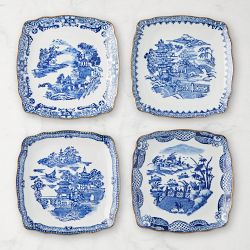 Marlo Thomas x Williams Sonoma Blue Scenic Appetizer Plates