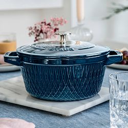Staub Enameled Cast Iron Embossed Twist Dutch Oven, 4 1/4-Qt.