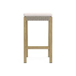 Larnaca AWW Backless Bar Stool Cushion, Standard, Sunbrella Performance Canvas, Canvas, Natural Teak AWW