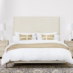 Brooklyn Nontufted Upholstered Bed &amp; Headboard with Nailheads
