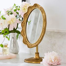AERIN x Williams Sonoma Home Gold Scalloped Vanity Mirror