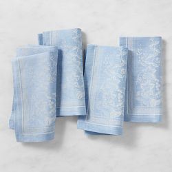 Primavera Jacquard Napkins, Set of 4, Bluebell