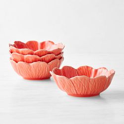 Bordallo Flora Cereal Bowls, Set of 4, Coral