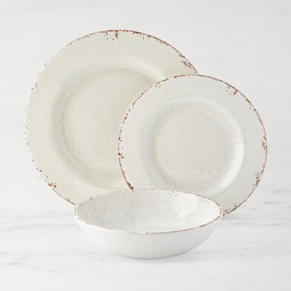 Rustic® Outdoor Melamine 12-Piece Dinnerware Set - Ivory