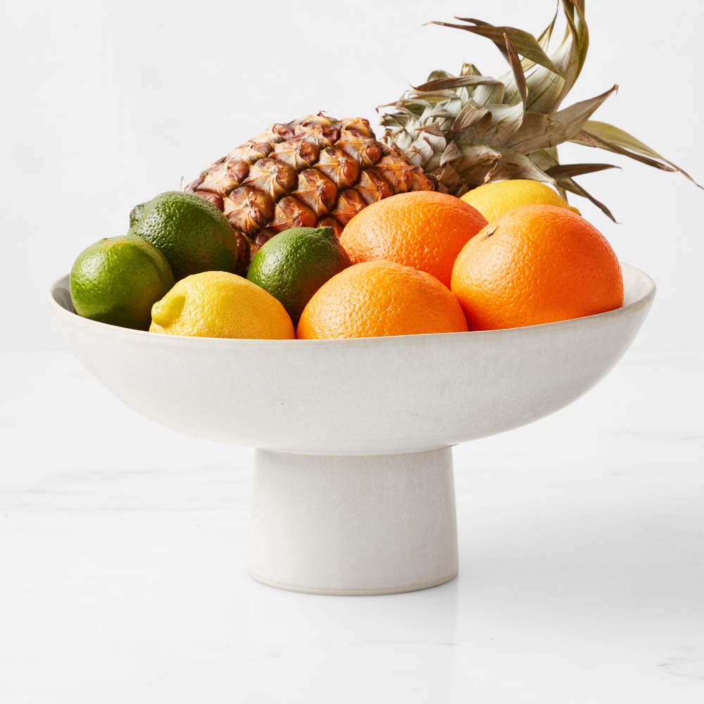 Cyprus Reactive Glaze Fruit Bowl - White