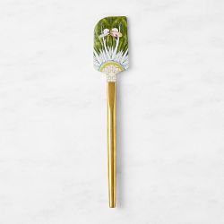 Famille Rose Green Dragonfly Spatula with Gold Handle, Medium
